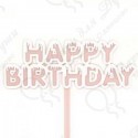 Топпер Happy Birthday (мороженое) Розовый 11*11 см 1 шт