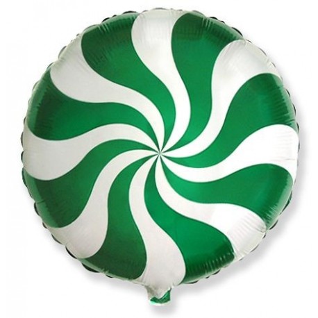 Фольгированный круг - леденец, зеленый. 46 см.