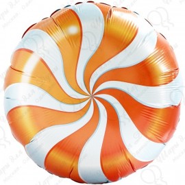 Фольгированный круг - леденец, оранжевый. 46 см.