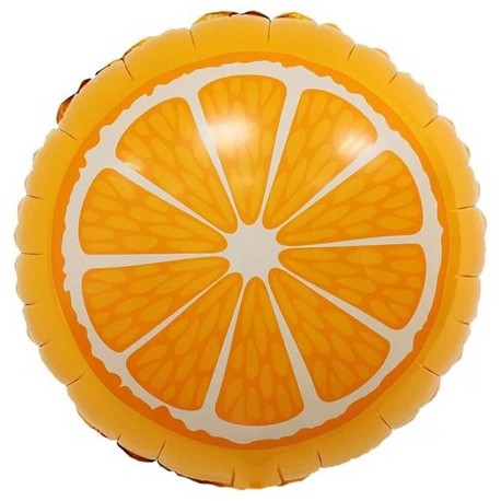 Фольгированный круг - Апельсин, оранжевый. 46 см.