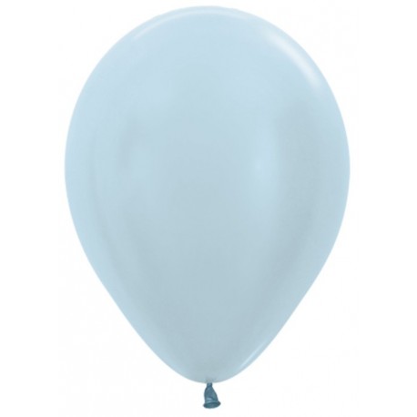 Воздушный шар, голубой, перламутр для запуска в небо, 30 см.