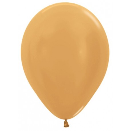 Воздушный шар золото яркое, металлик для запуска в небо - 30 см.