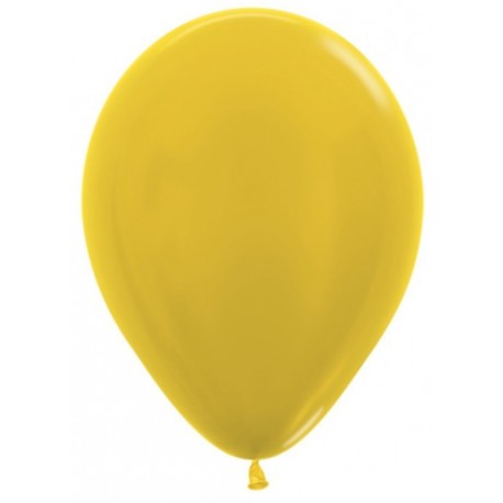 Воздушный шар желтый, металлик для запуска в небо, 30 см.