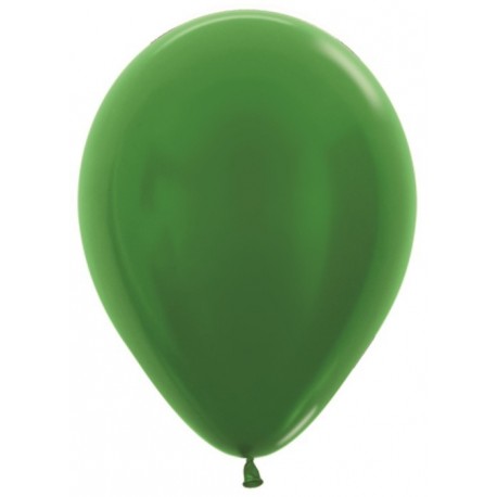 Воздушный шар зеленый, металлик для запуска в небо, 30 см.