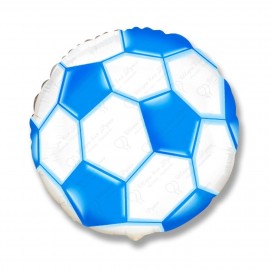 Фольгированный круг - мяч футбольный, синий. 46 см.