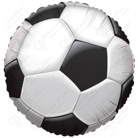 Фольгированный круг - мяч футбольный, черный. 46 см.