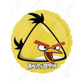 Фольгированный круг - Angry Birds, желтый. 46 см.