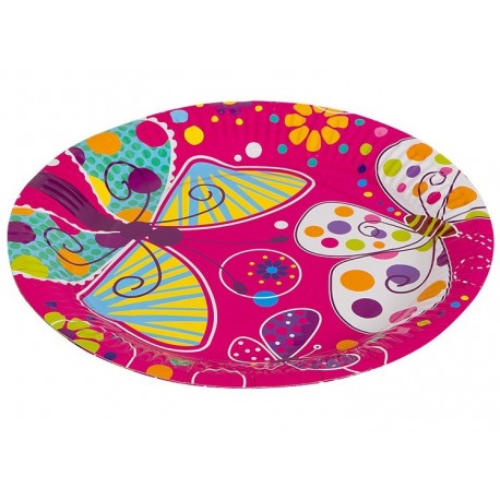 Набор одноразовых тарелок - Бабочки.
