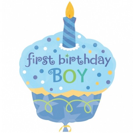 Фигурный шар - Пирожное, первый День Рождения мальчика. 86 см.
