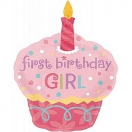 Фигурный шар - Пирожное, первый День Рождения девочки. 86 см.