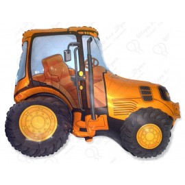 Фольгированный шар - Трактор, оранжевый.