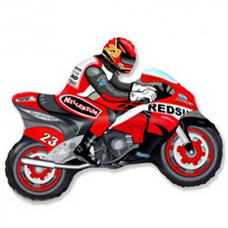 Фигурный шар - мотоцикл, красный. 84 см.