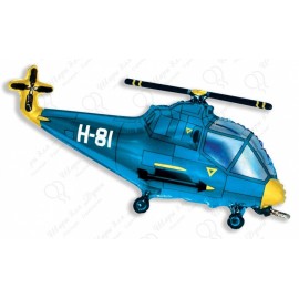 Фигурный шар - вертолет синий. 99 см.
