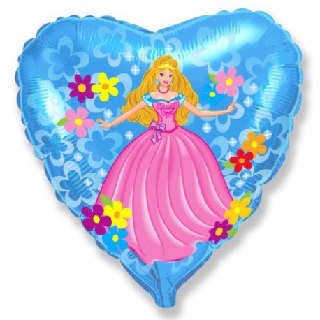 Купить Фольгированное сердце Принцесса голубой 46 см