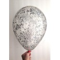 Воздушный шар с конфетти - серебро.