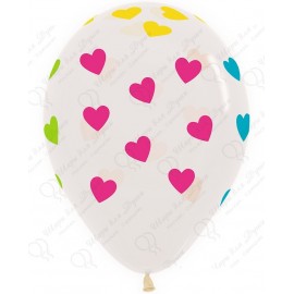 Воздушный шар - сердца, прозрачный, 30 см.