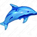 Фигурный шар - Дельфин, голубой, 86 см.