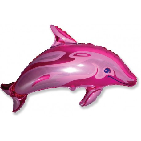 Фигурный шар - Дельфин, розовый, 86 см.