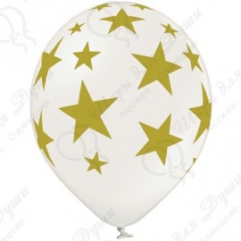 Воздушный шар 30 см. Золотые Звезды