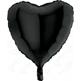 Фольгированное Сердце Черное 81 см