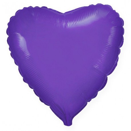 Купить Фольгированное сердце фиолетовое 46 см.