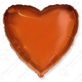 Фольгированное Сердце Оранжевое 46 см
