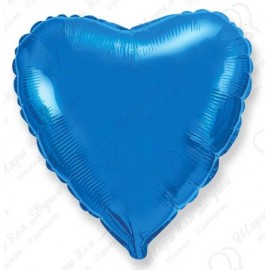 Фольгированное Сердце Синее 46 см