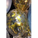 Воздушный шар с конфетти круглые, золото, 30 см.