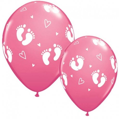 Купить Воздушный шар пяточки детские, розовый, пастель. 30 см.