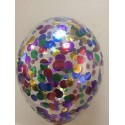 Воздушный шар с конфетти - круглые ассорти, 30 см.