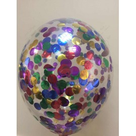 Воздушный шар 30 см с конфетти - круглые ассорти, 30 см.