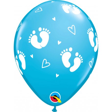 Купить Воздушный шар пяточки детские, голубой, пастель. 30 см.