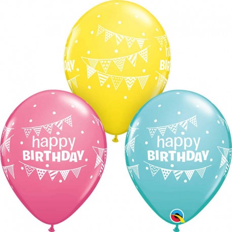 Купить Воздушный шар Happy Birthday, ассорти, пастель. 30 см.