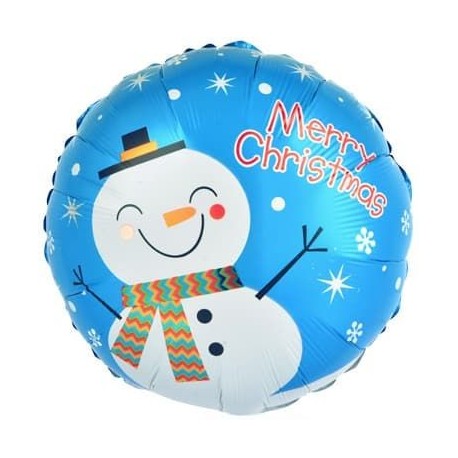 Фольгированный шар (18''46 см) Круг, Счастливый снеговик
