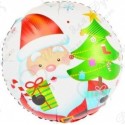 Фольгированный шар (18''46 см) Круг, Дед Мороз с подарками