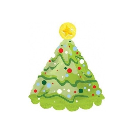 Шар (30''76 СМ) фигура, елка новогодняя, зеленый