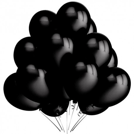 Воздушный шар, черный металлик, 30 см.