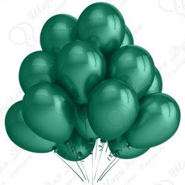 Воздушный шар темно-зеленый металлик, 30 см.