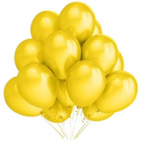 Воздушный шар желтый, металлик, 30 см.