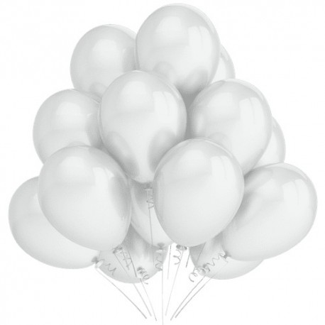 Воздушный шар белый, перламутр, 30 см.
