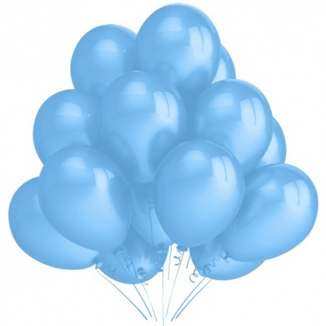 Воздушный шар, голубой, пастель, 30 см.