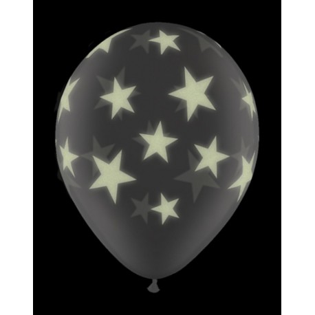 Купить Воздушный шар - Звезды светящиеся, шелк, 30 см.