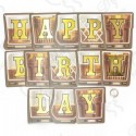 Гирлянда Happy Birthday (пиво в кружке) Золото Металлик 190 см 1 шт