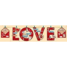 Гирлянда LOVE (сердечки-валентинки) Красный 220 см