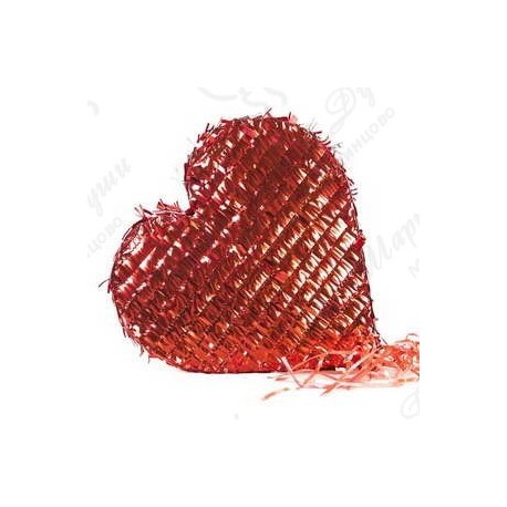 Пиньята Сердце Красный Металлик 36*37 см 1 шт