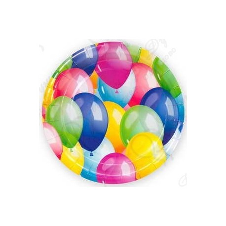 Тарелки (7''/18 см) Воздушные шары Разноцветный 6 шт