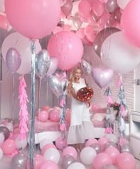Как интересно украсить комнату для девочки с помощью воздушных шаров